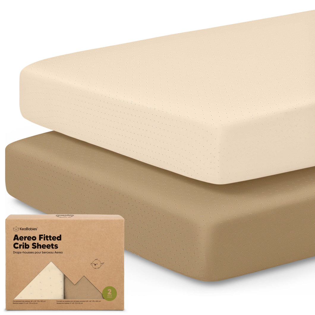 2-Pack Aereo Fitted Crib Sheets (Pecan)