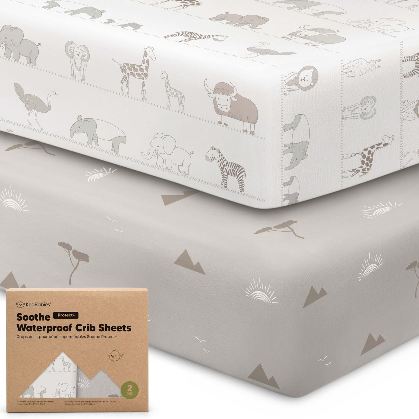 2-Pack Soothe [Protect+] Waterproof Crib Sheets 29601031815354