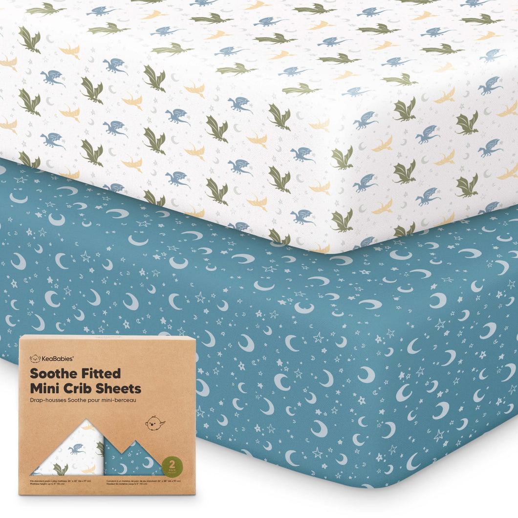 Soothe Fitted Mini Crib Sheet (Dragon Tale)