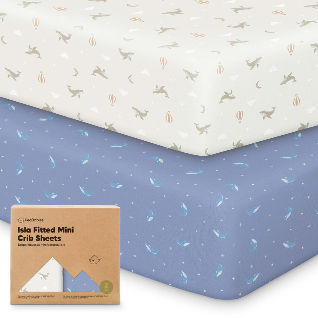 Isla Fitted Mini Crib Sheets (Marine Muse)