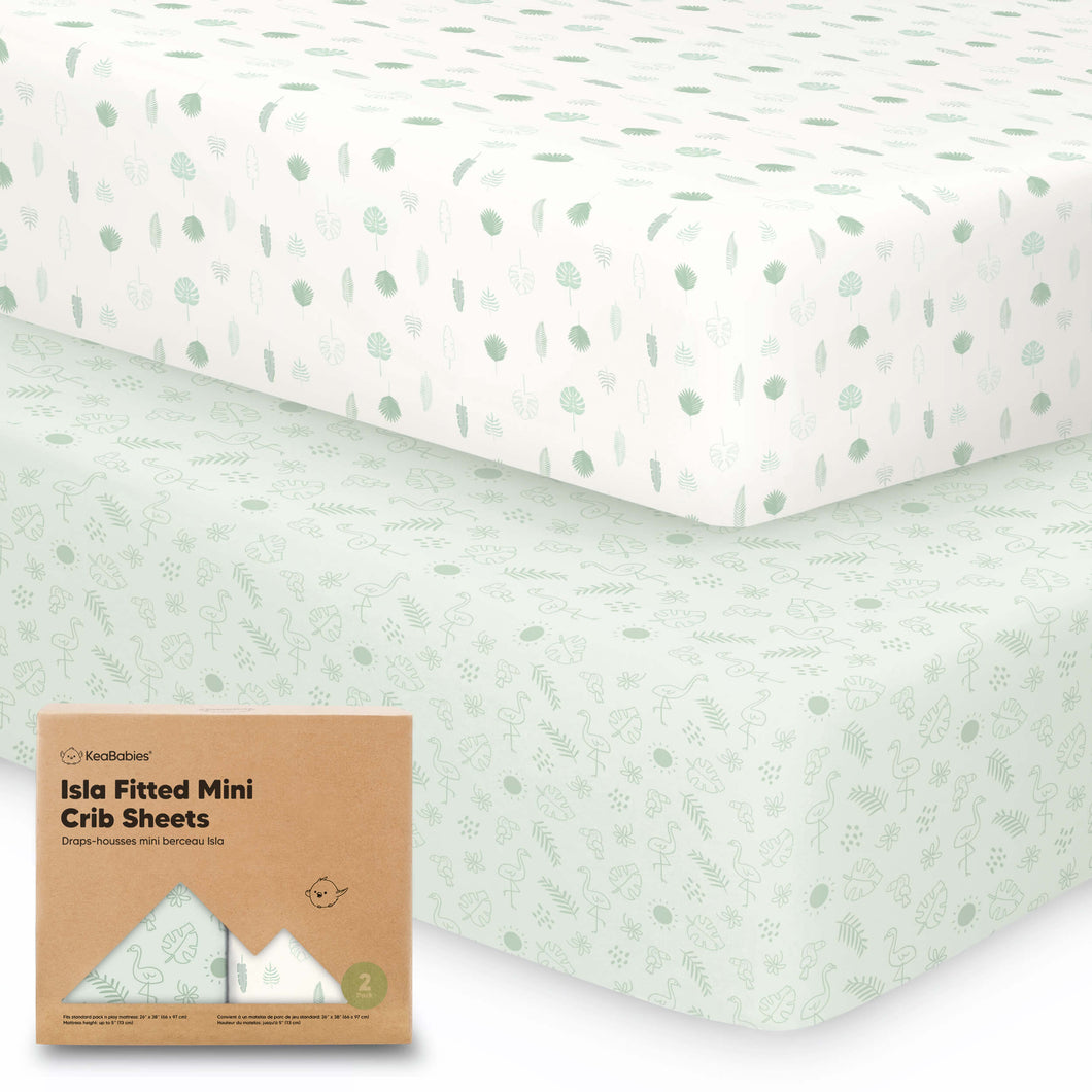 Isla Fitted Mini Crib Sheets (Tropic Oasis)