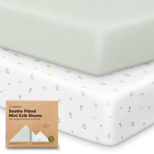 Load image into Gallery viewer, Soothe Fitted Mini Crib Sheet (Wildflowers)
