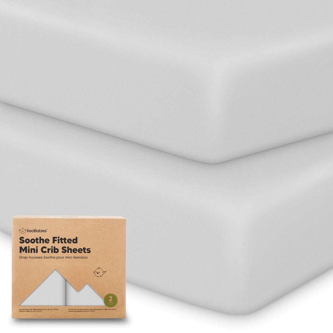 Soothe Fitted Mini Crib Sheet (French Gray)