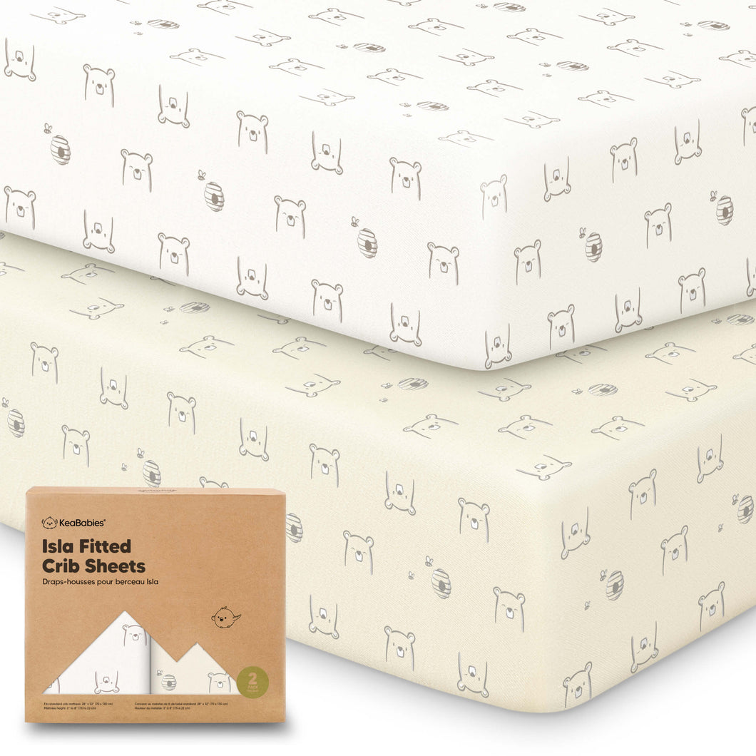 Isla Fitted Crib Sheets (Bumble Bear)