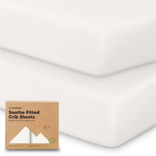Load image into Gallery viewer, Soothe Fitted Crib Sheet (Soft White)
