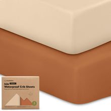 Load image into Gallery viewer, 2-Pack Isla [Protect+] Waterproof Crib Sheets (Rust)
