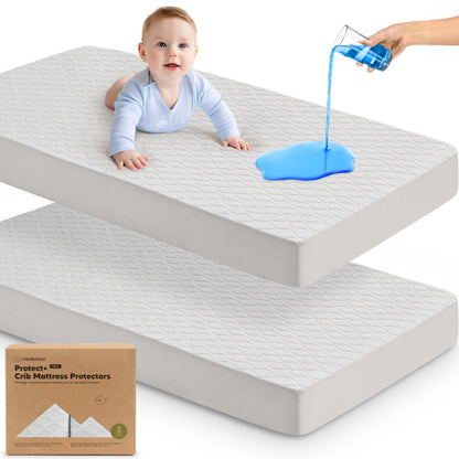 2-Pack Mavy Protect+ Waterproof Crib Mattress Protector 29572305256634