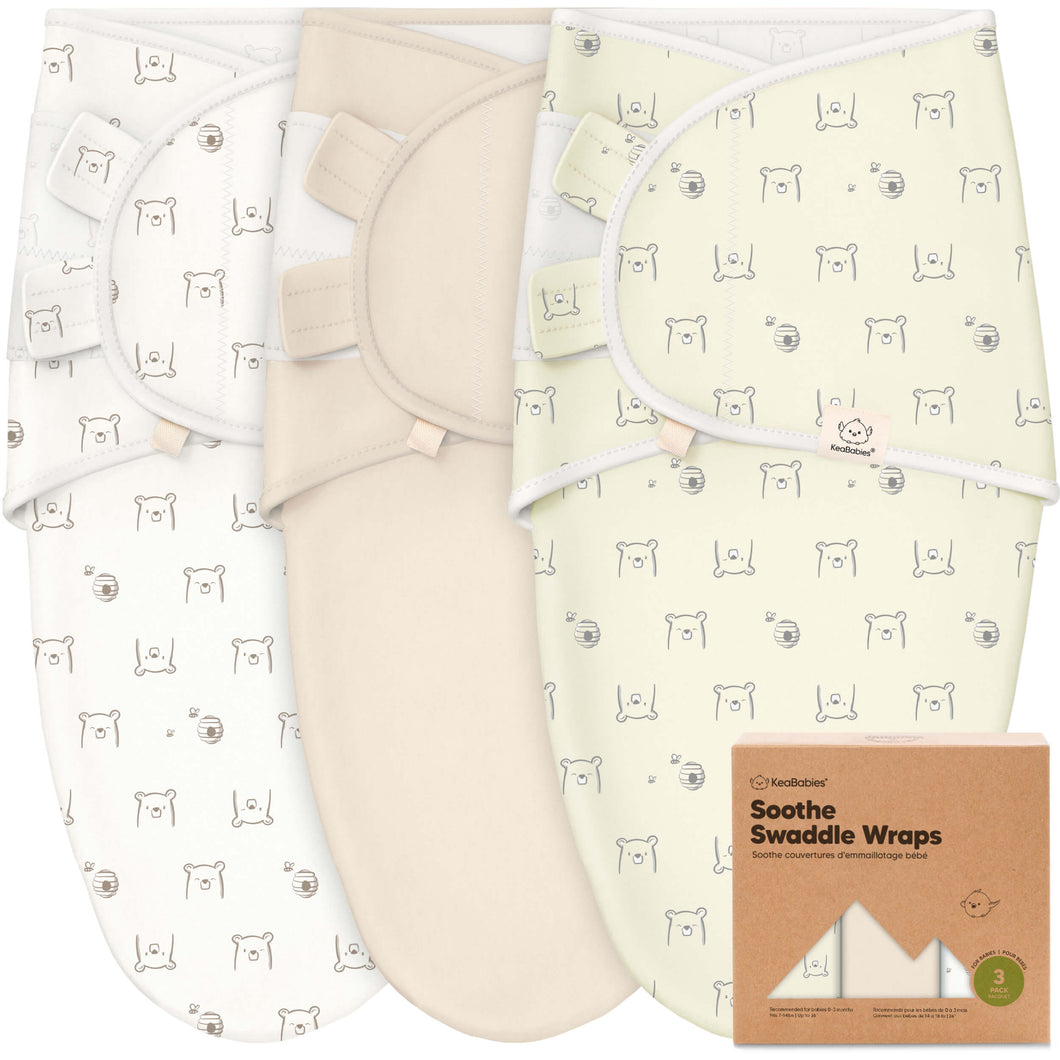 3-Pack Soothe Swaddle Wraps (Bumble Bear)