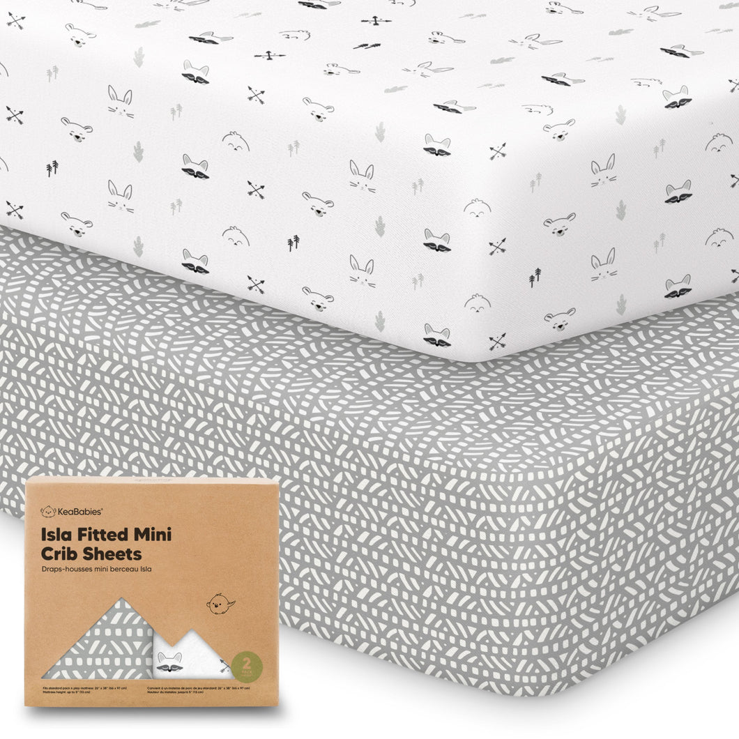 Isla Fitted Mini Crib Sheets (Nordic)