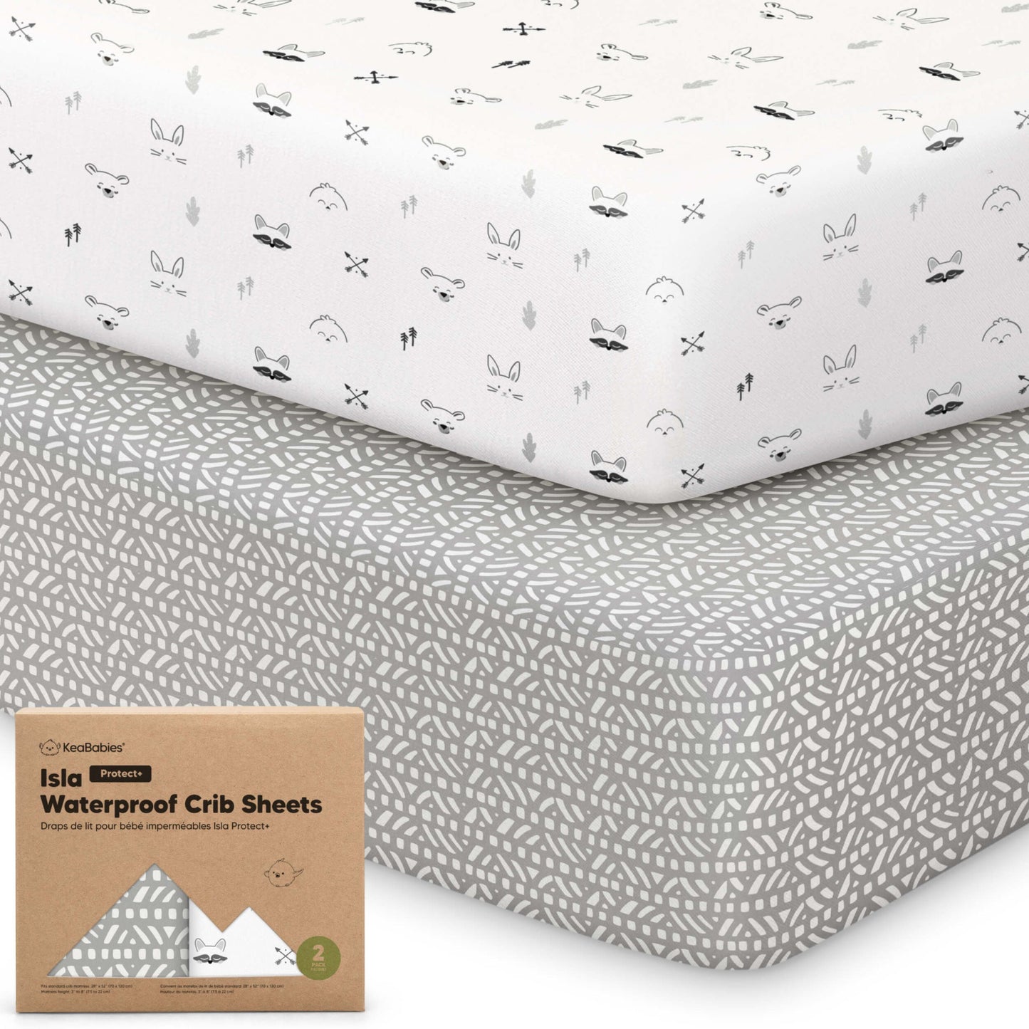 2-Pack Isla [Protect+] Waterproof Crib Sheets 29845092565178