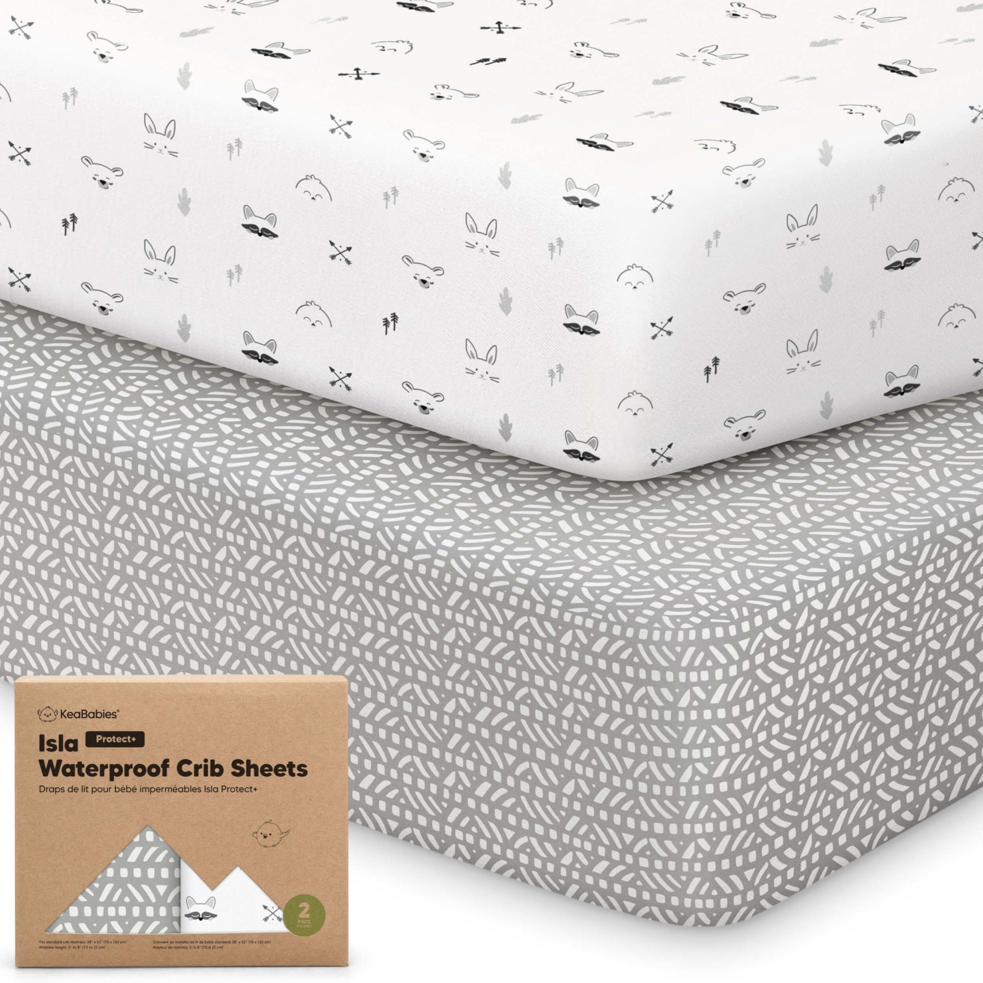 2-Pack Isla [Protect+] Waterproof Crib Sheets 29845092565178