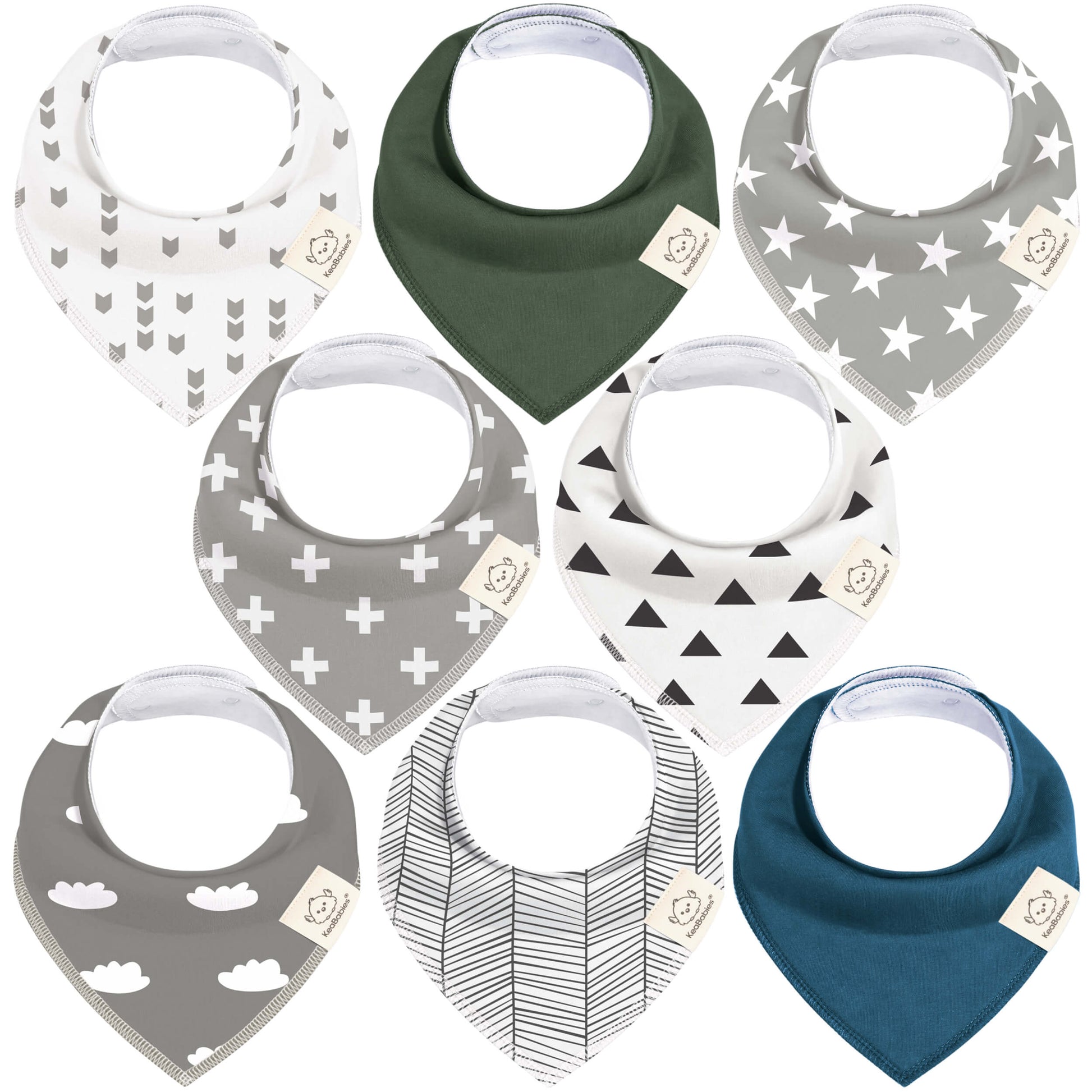 8-Pack Organic Bandana Bibs (Boy) 29728440516794