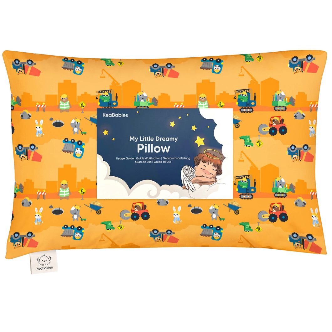 Toddler Pillow with Pillowcase (Little Builders)