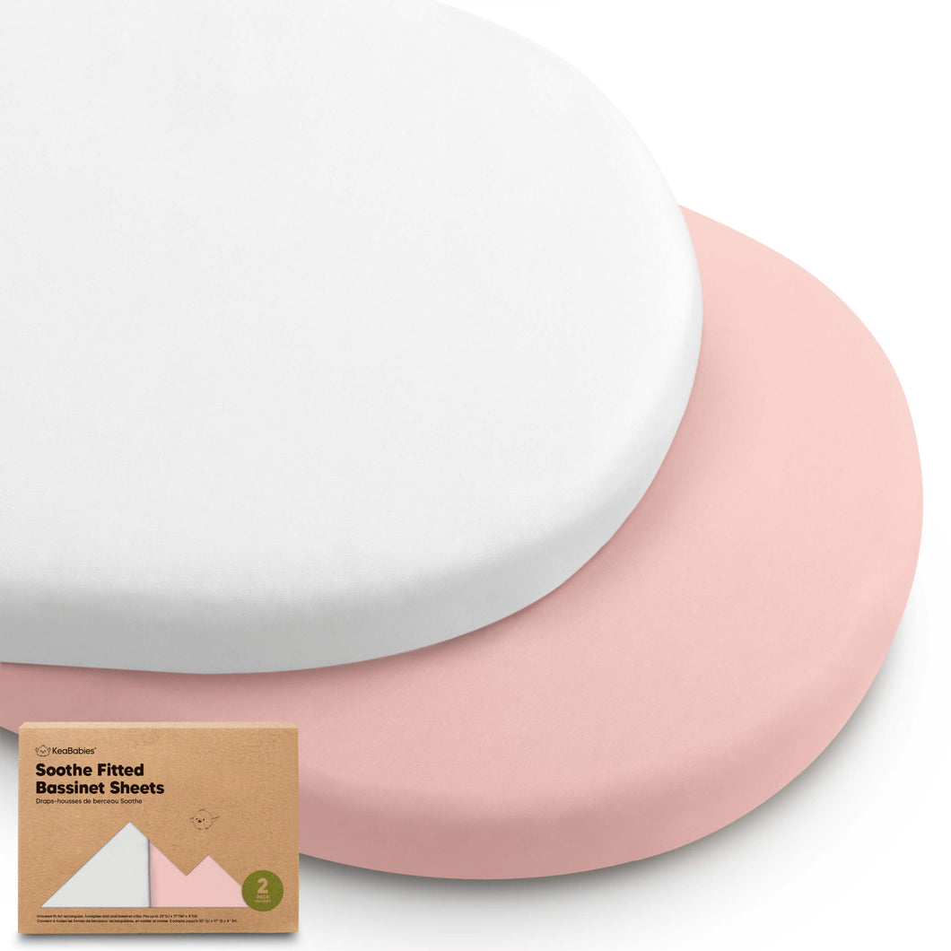 2-Pack Soothe Fitted Bassinet Sheets (Rose)