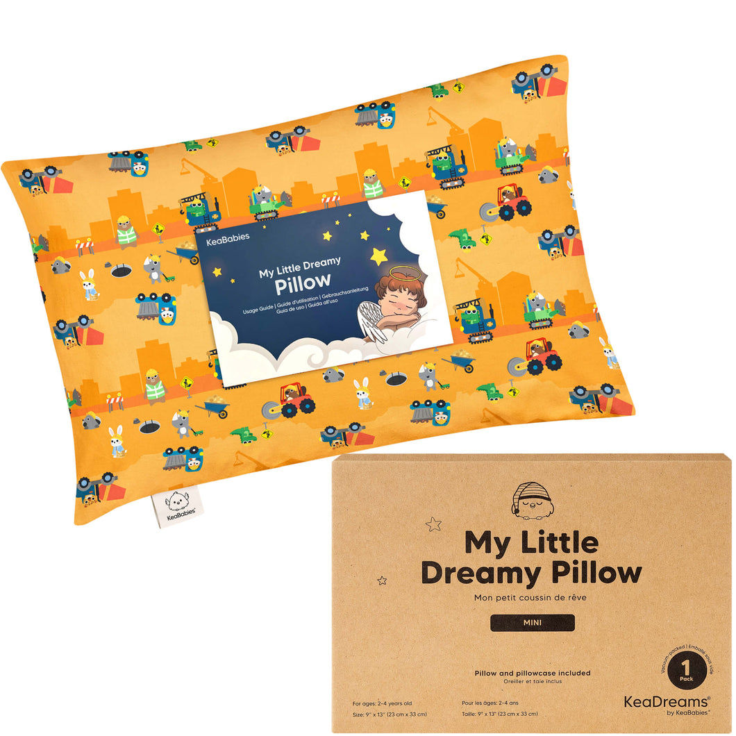 Mini Toddler Pillow With Pillowcase (Little Builders)