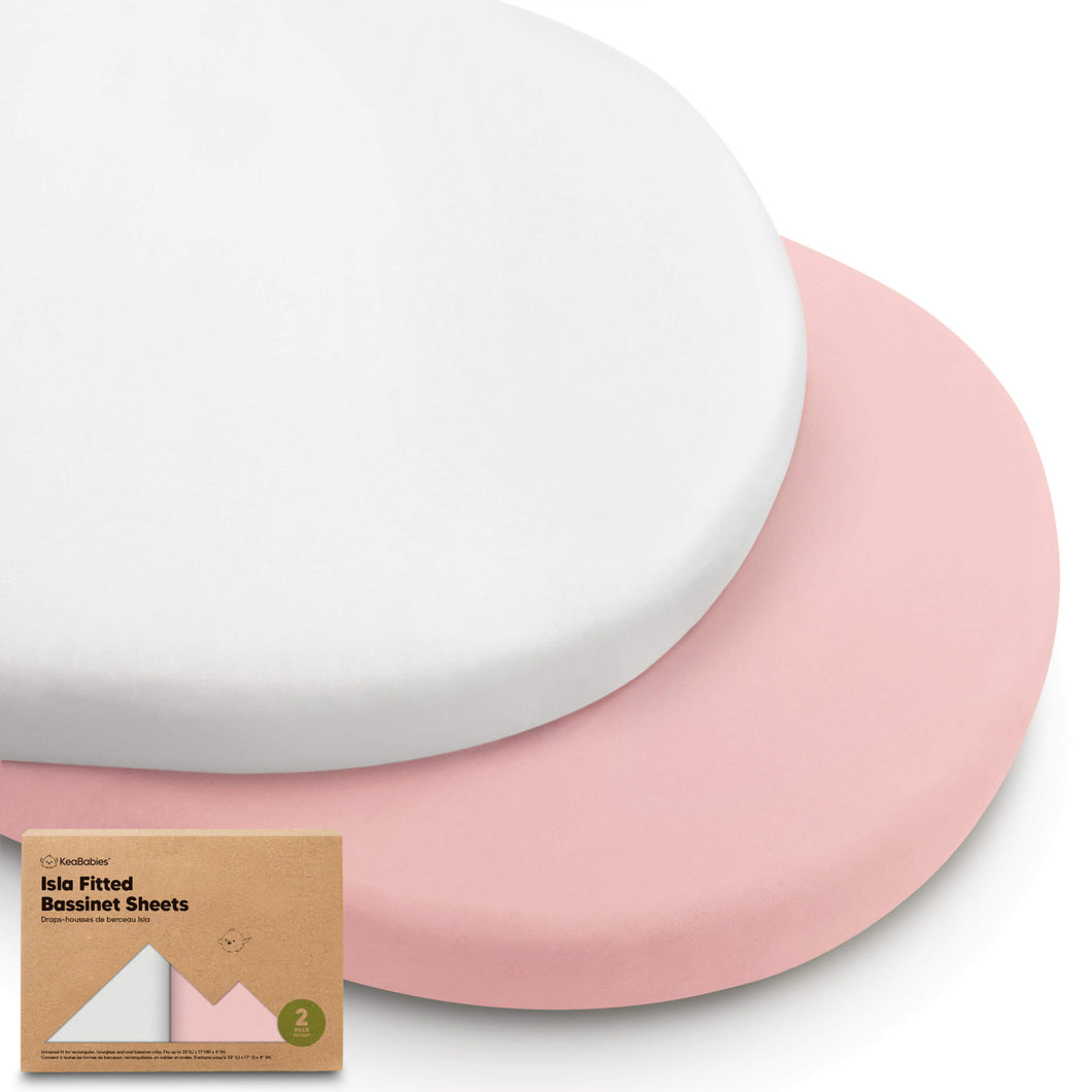 2-Pack Isla Fitted Bassinet Sheets (Rose)