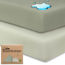 Load image into Gallery viewer, 2-Pack Isla [Protect+] Waterproof Mini Crib Sheets (Lichen)
