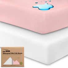 Load image into Gallery viewer, 2-Pack Isla [Protect+] Waterproof Mini Crib Sheets
