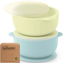 Load image into Gallery viewer, 2-Pack Prep Silicone Suction Bowls (Pastel Sky)
