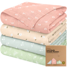 Load image into Gallery viewer, Lumi Muslin Swaddle Blankets (Bloom)

