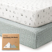 Load image into Gallery viewer, 2-Pack Lyra Muslin Crib Sheets (Nordic)
