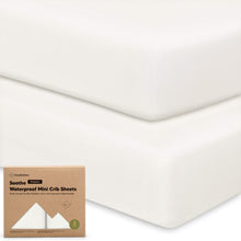 Load image into Gallery viewer, 2-Pack Soothe [Protect+] Waterproof Mini Crib Sheets
