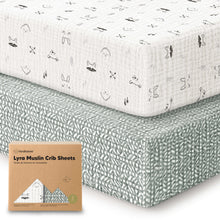 Load image into Gallery viewer, 2-Pack Lyra Muslin Crib Sheets
