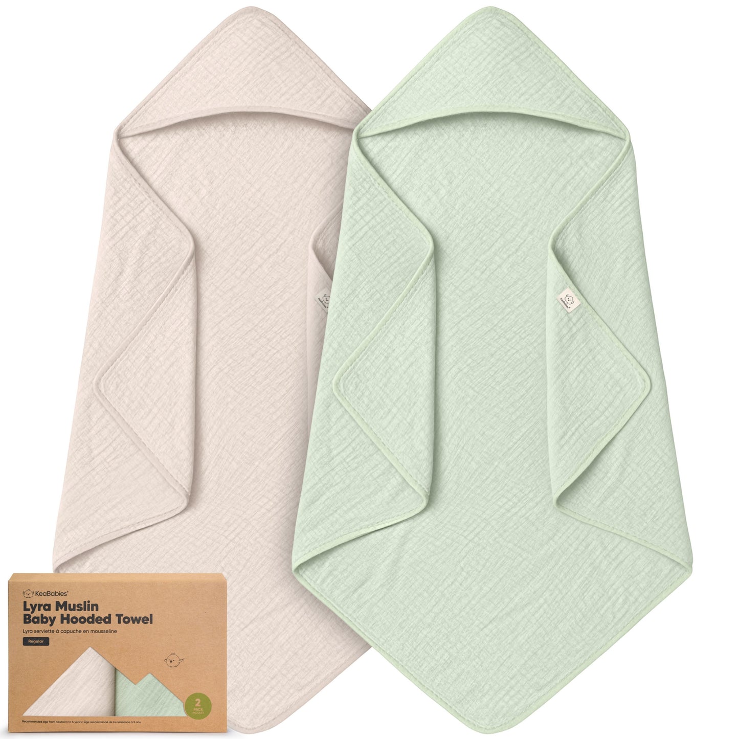 2-Pack Lyra Muslin Hooded Towels 30514288165050
