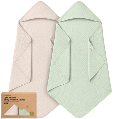 2-Pack Lyra Muslin Hooded Towels
