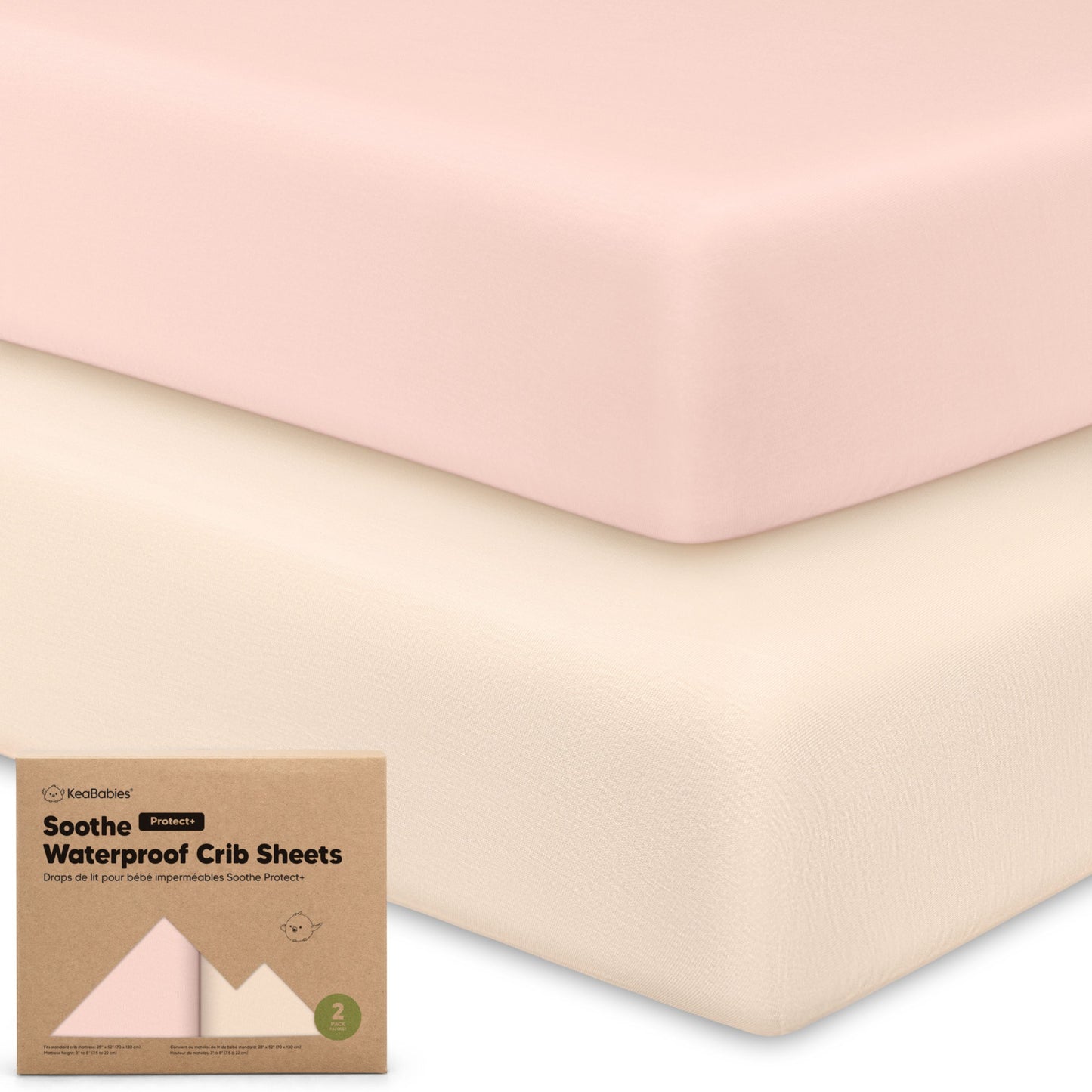 2-Pack Soothe [Protect+] Waterproof Crib Sheets 30999550918842