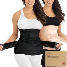 Load image into Gallery viewer, Two women wearing waist support belts with a visible product box on a white background
