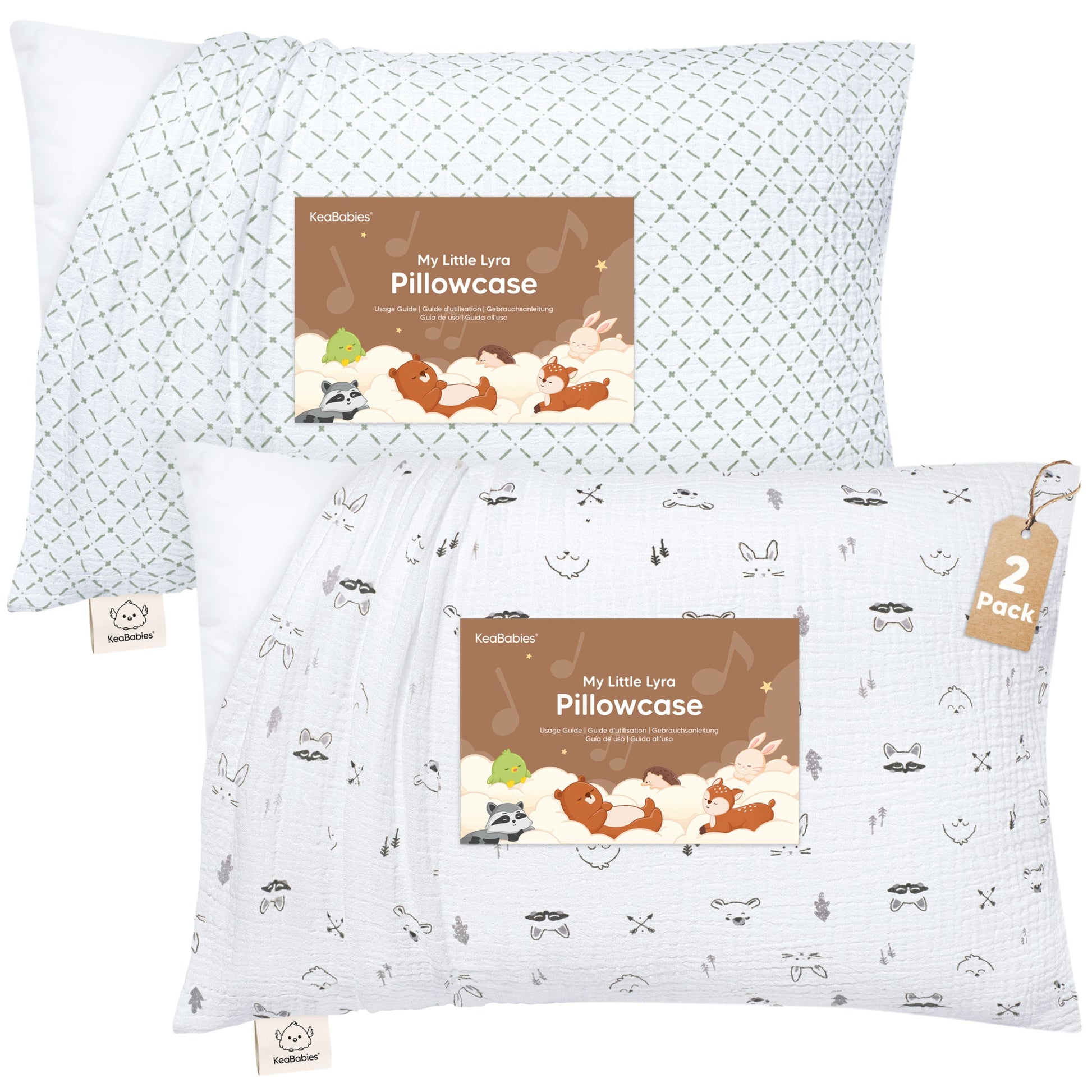 A set of two My Little Lyra pillowcases made with ultra-soft, breathable muslin cotton for toddlers.
 30979078324410