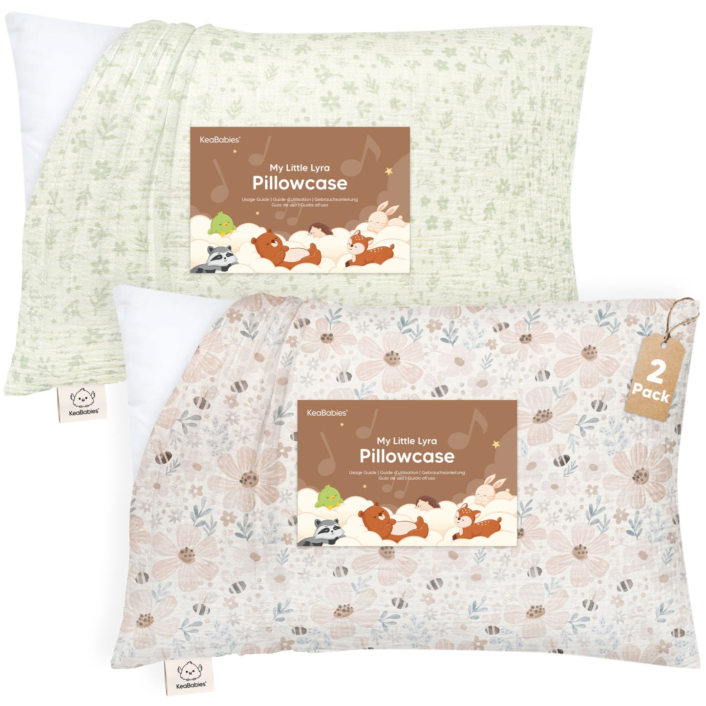 A set of two My Little Lyra pillowcases made with ultra-soft, breathable muslin cotton for toddlers.
 30978919104698