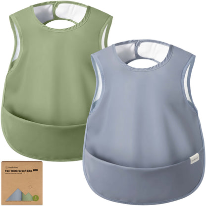 Fae waterproof bibs available in a 2-pack.
 31119253831866