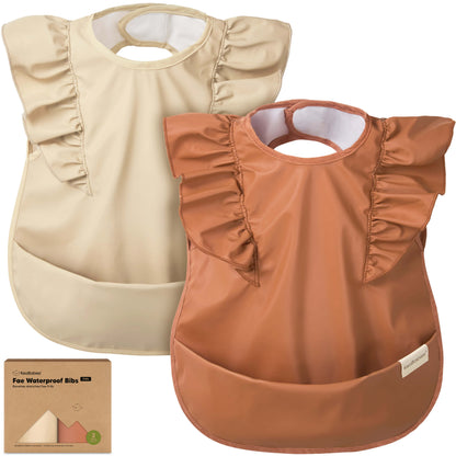 Fae waterproof bibs available in a 2-pack.
 31118879097018