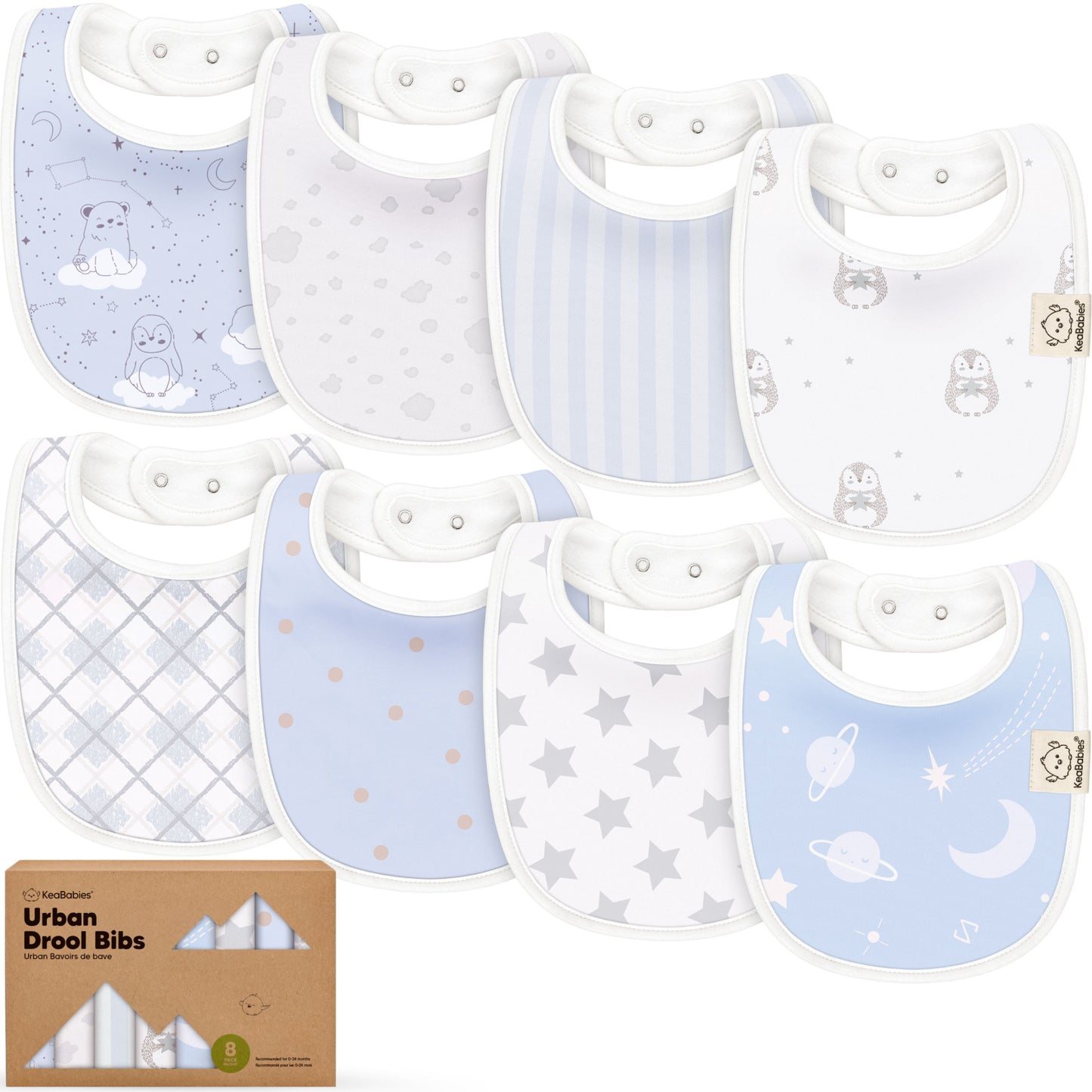 8-Pack Urban Drool Bibs 31328585973946