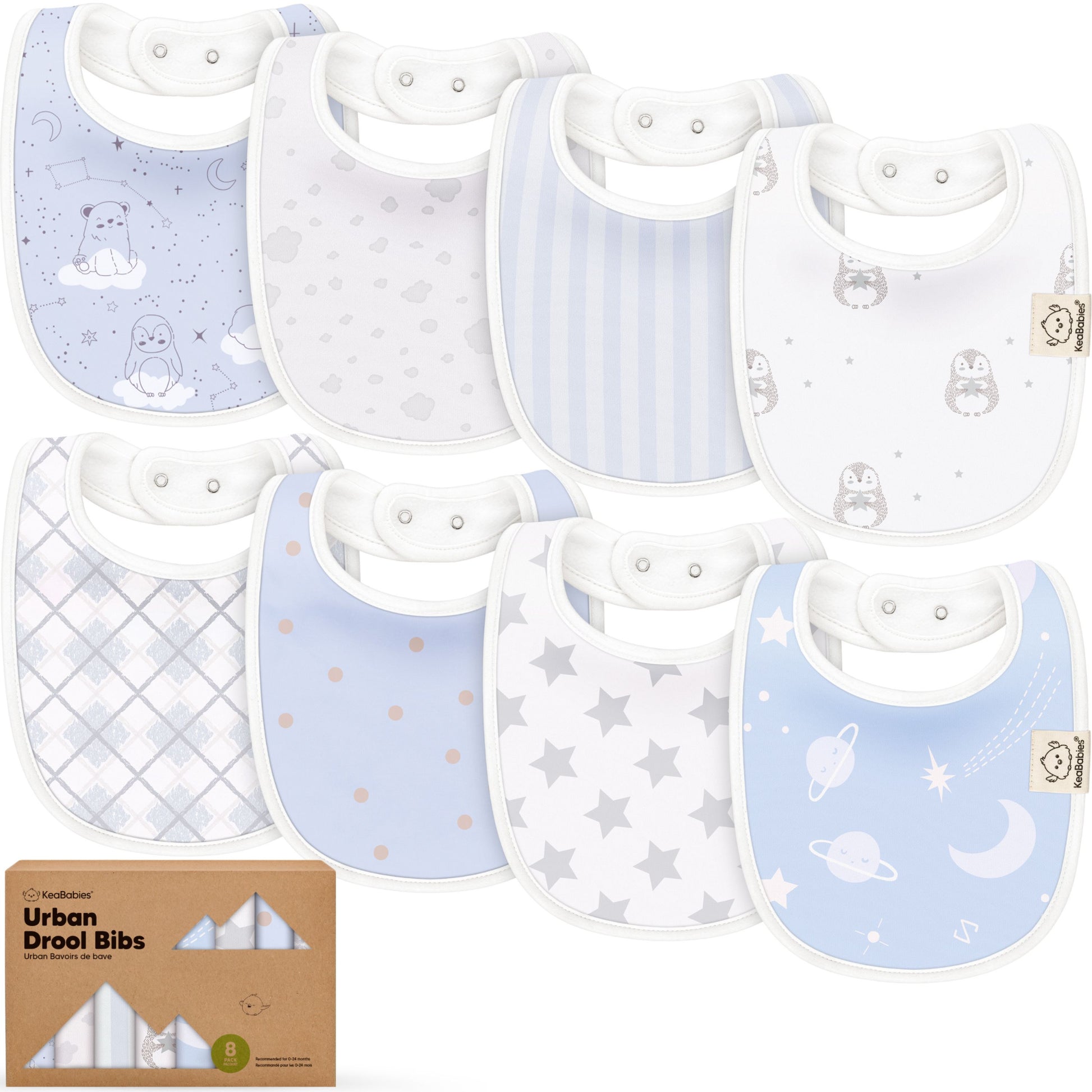 8-Pack Urban Drool Bibs 31328585973946