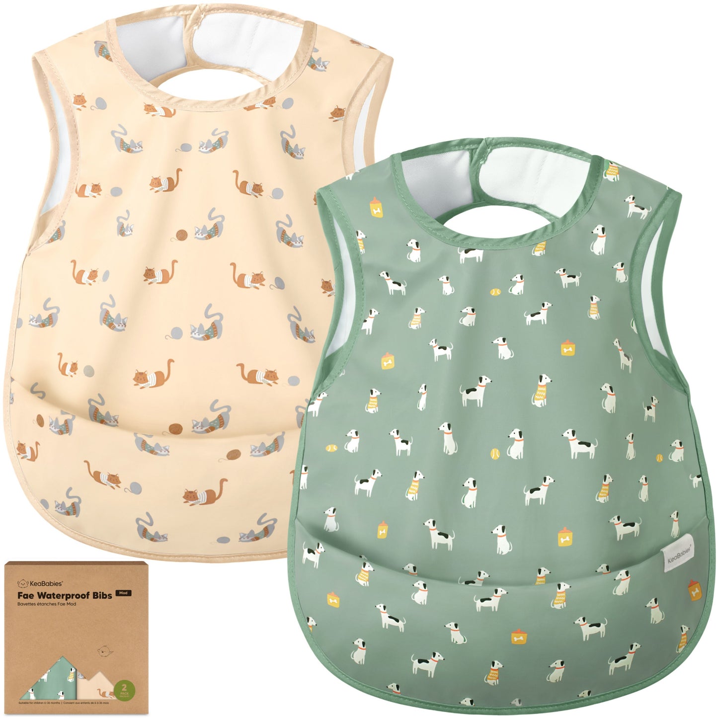 Fae waterproof bibs available in a 2-pack. 31195928068282