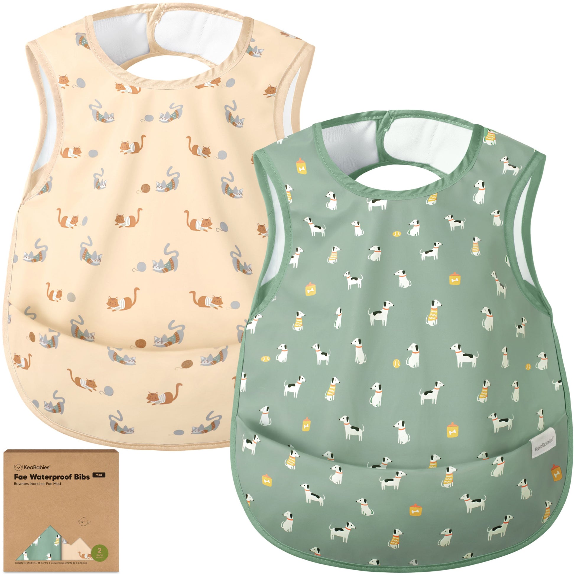 Fae waterproof bibs available in a 2-pack. 31195928068282