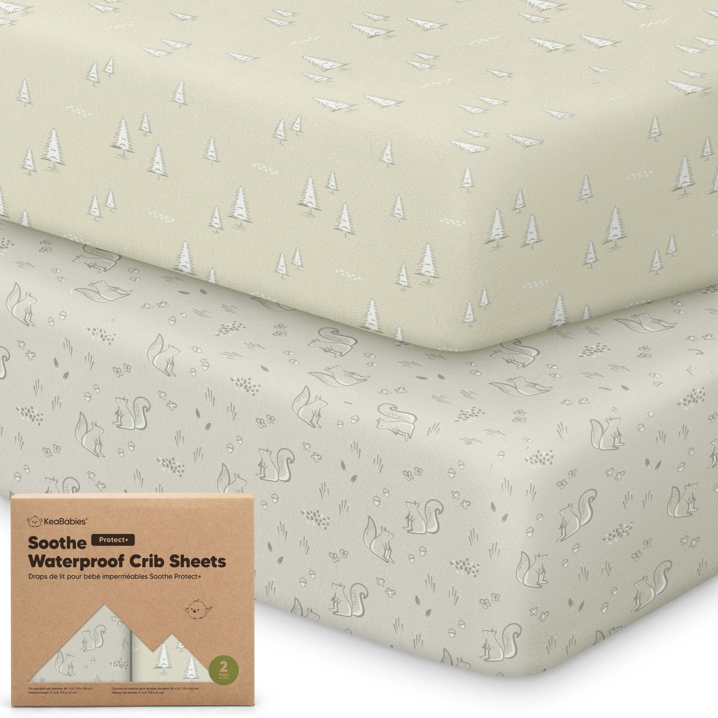 2-Pack Soothe [Protect+] Waterproof Crib Sheets 31380407353530