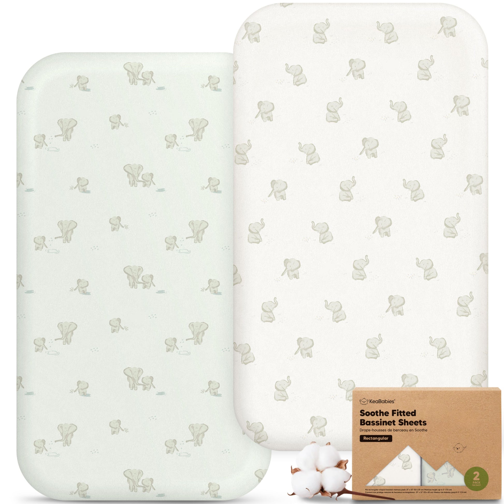 2-Pack Soothe Fitted Bassinet Sheets 32115671761082