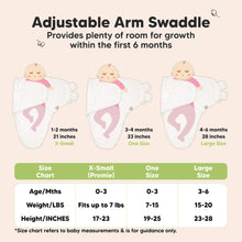 Load image into Gallery viewer, Adjustable Arm Swaddle - Provides plenty of room for growth within the first 6 months (1-2 months, 21 inches X-Small) (3-4 months, 23 inches One Size) (4-6 months, 28 inches Large Size)
