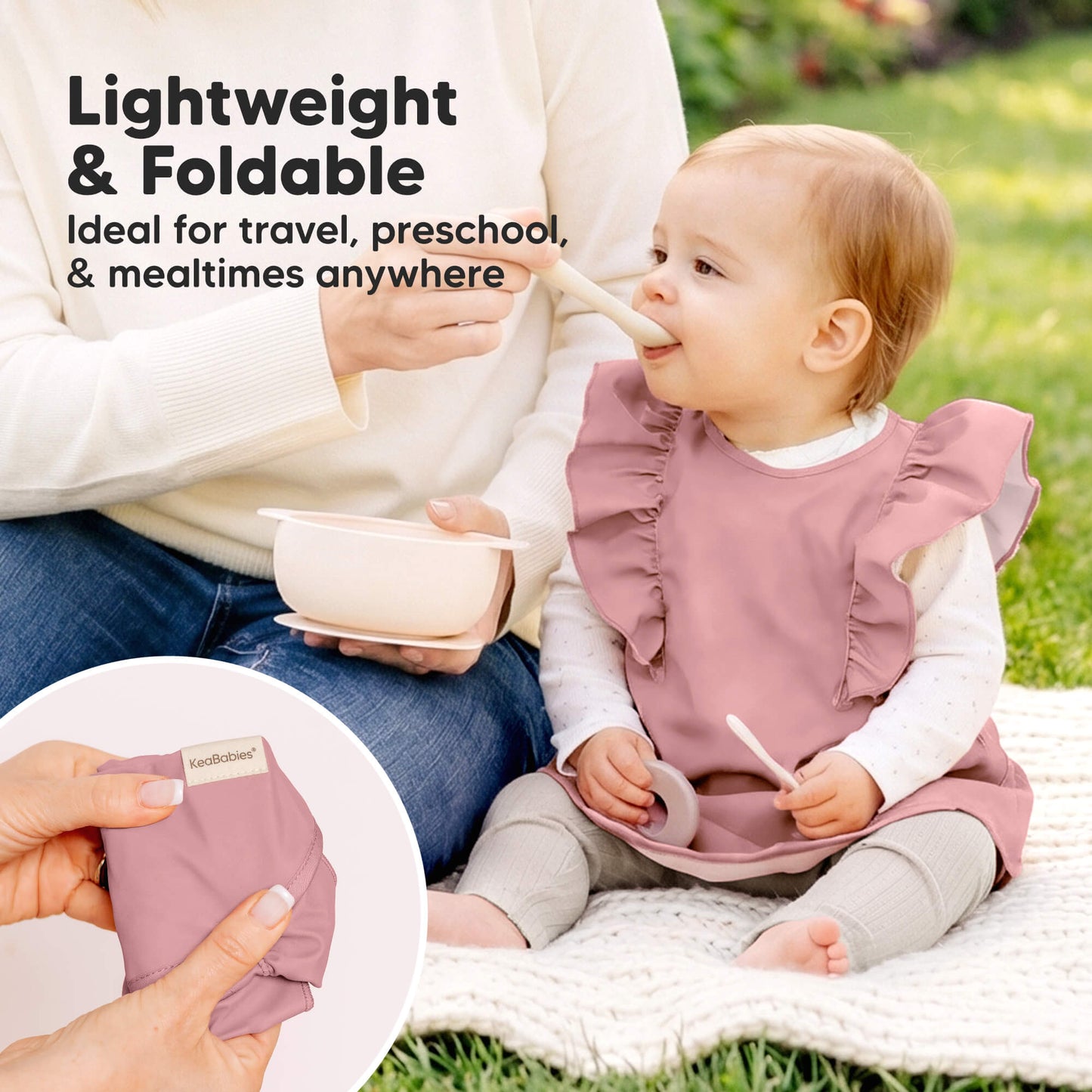 Lightweight & Foldable 
Ideal for travel, preschool & mealtimes anywhere 31781834326202