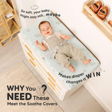 Load image into Gallery viewer, Why you need these - meet the Soothe Covers (so soft, your baby might stay still... It makes diaper changes a win)
