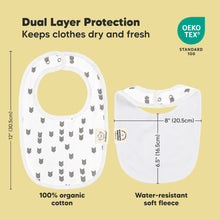 Load image into Gallery viewer, Dual Layer Protection - 
Keeps clothes dry and fresh
12" (30.5cm)
8" (20.5cm)
6.5" (16.5cm)

100% organic cotton, Water-resistant soft fleece, OEKO TEX STANDARD 100
