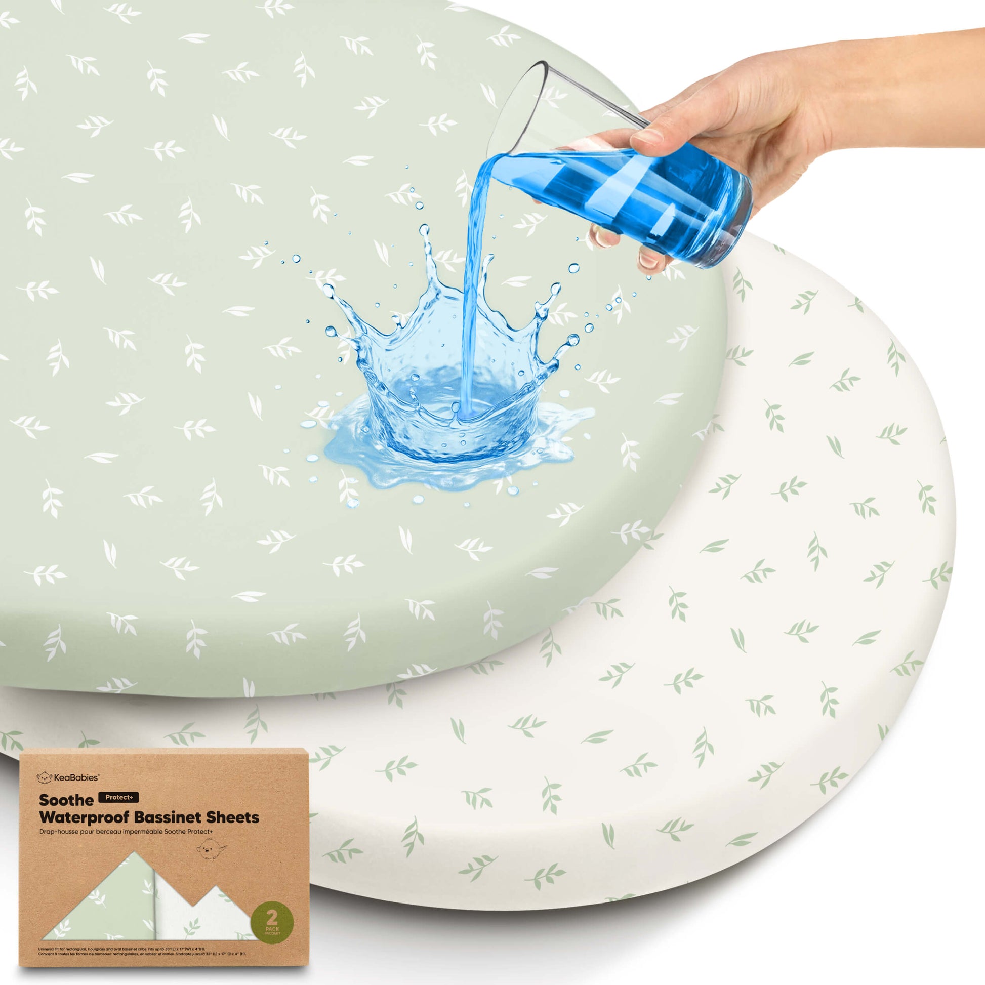 2-Pack Soothe [Protect+] Waterproof Bassinet Sheets 32654585430202