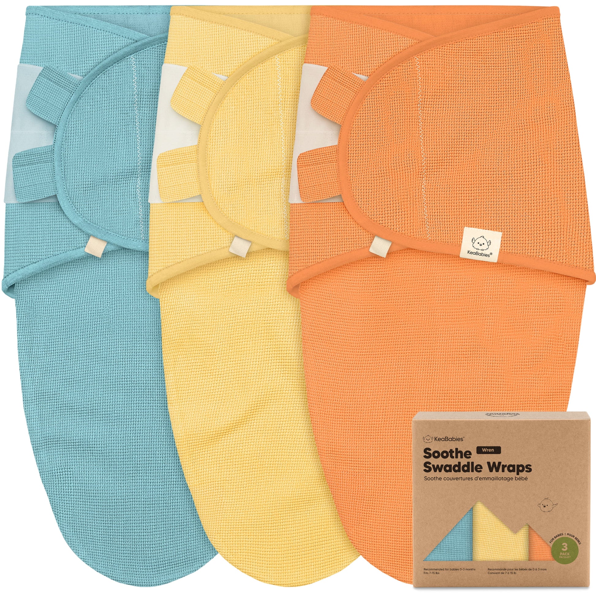 3-Pack Soothe (Wren) Swaddle Wraps 32178702778554