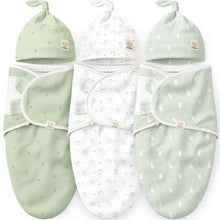 Load image into Gallery viewer, 3-Pack Soothe Swaddle Wraps with Knot Hats
