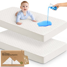 Load image into Gallery viewer, 2-Pack Mavy Protect+ Waterproof Mini Crib Mattress Protector
