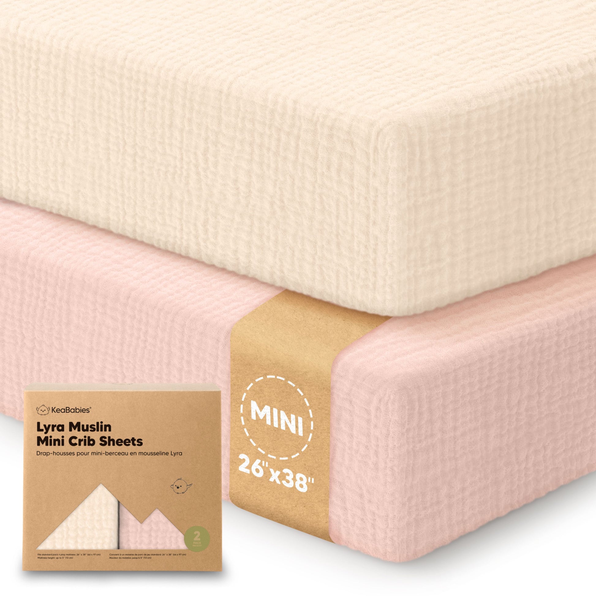 2-Pack Lyra Muslin Mini Crib Sheets 32174501953722